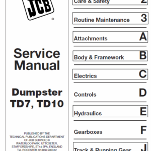 Jcb Td7, Td10 Dumpster Service Manual