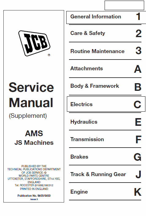 Jcb Js130, Js160 Tracked Excavator Service Manual