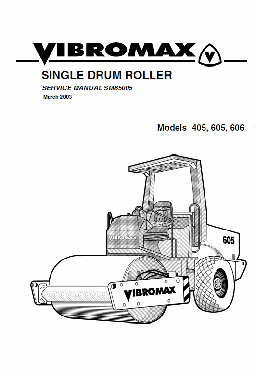 Jcb Vibromax 405, 605, 606 Single Drum Roller Service Manual