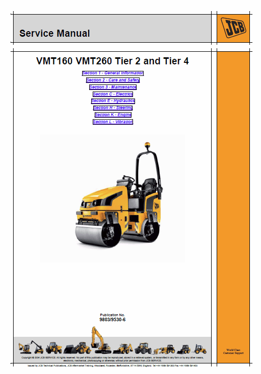JCB Vibromax VMT160, VMT260 Tier 2 and Tier 4 Service Manual