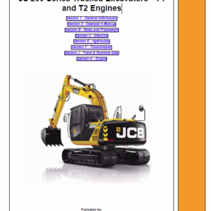 Jcb Js115, Js130, Js145, Js160, Js180, Js190, Js200, Js210, Js220, Js235 Excavator Manual