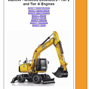 Jcb Js200w Wheeled Excavator Service Manual