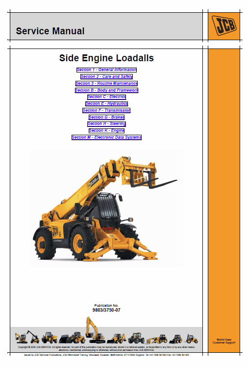 Jcb 535-125, 535-140, 540-140, 540-170, 550-140, 550-170 Loadall Service Manual