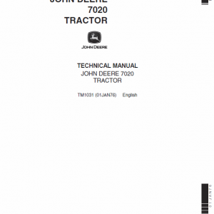 John Deere 7020 Tractor Service Manual Tm-1031