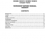 Massey Ferguson Gc2400, Gc2410, Gc2600, Gc2610 Tractors Service Workshop Manual
