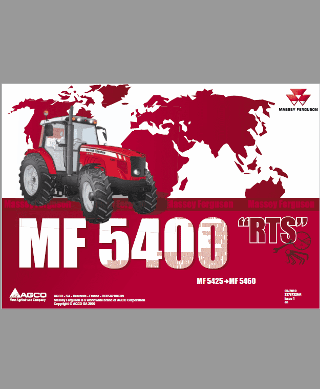 Massey Ferguson 5425, 5435, 5445, 5460, 5465, 5470, 5475, 5480 Tractors Workshop Manual