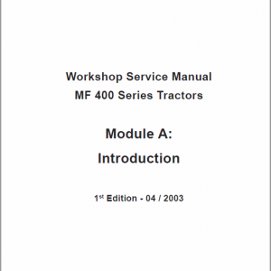 Massey Ferguson Mf 415, 425, 435, 440 Tractor Service Manual