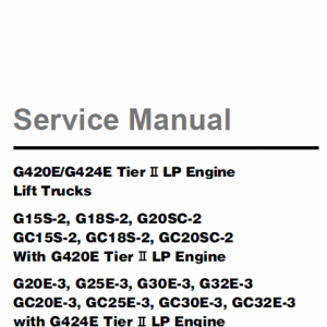 Doosan Daewoo G420e, G424e Tier 2 Lp Engine Forklift Service Manual