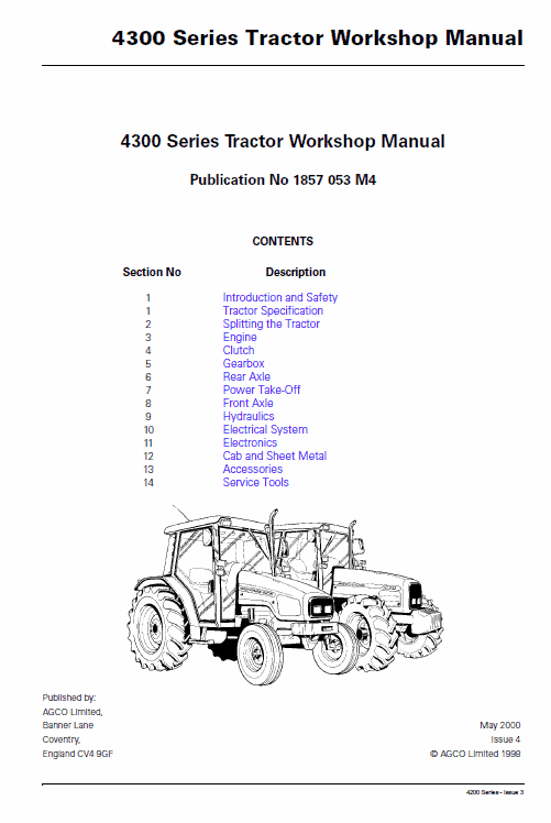 Massey Ferguson 4315, 4320, 4325, 4335 Tractor Service Manual