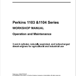Perkins Engines 1103, 1104 Series Workshop Repair Service Manual