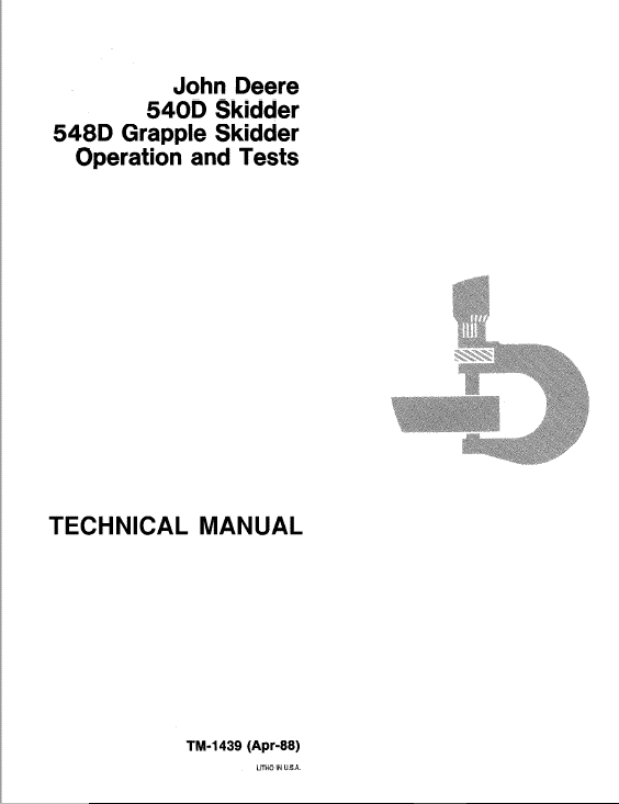 John Deere 540d, 548d Skidder Service Manual