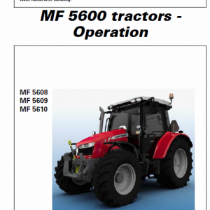 Massey Ferguson 5608, 5609, 5610 Tractors Service Workshop Manual