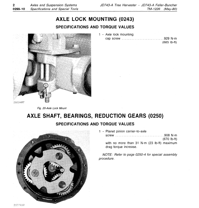 John Deere 743a Harvester & Feller-buncher Service Manual Tm-1226