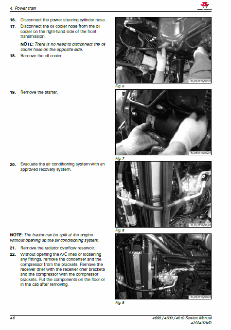 Massey Ferguson 4608, 4609, 4610 Tractors Service Workshop Manual