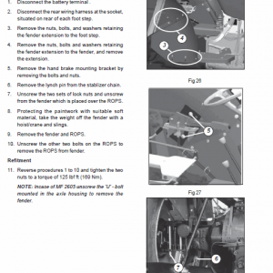 Massey Ferguson 2605, 2615 Tractor Service Manual