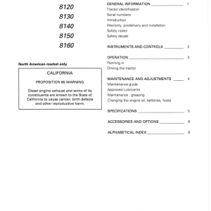 Massey Ferguson 8140, 8150, 8160 Tractor Service Manual