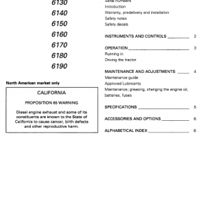 Massey Ferguson 6160, 6170, 6180, 6190 Tractor Service Manual