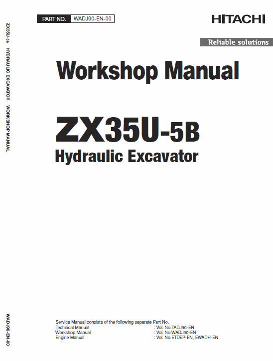 Hitachi Zx35u-5a And Zx35u-5b  Excavator Service Manual