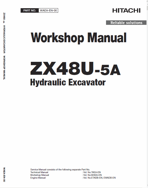 Hitachi Zx48u-5a Excavator Service Manual