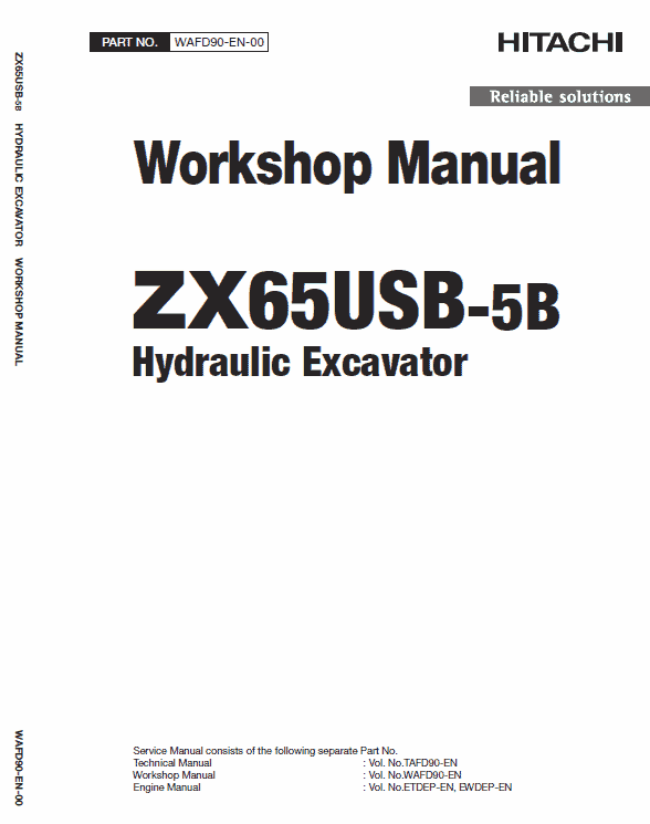 Hitachi Zx65usb-5a And Zx65usb-5b  Excavator Service Manual
