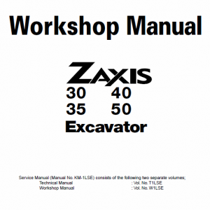 Hitachi Zx30, Zx35, Zx40 And Zx50 Zaxis Excavator Service Manual