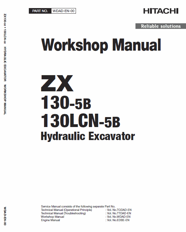 Hitachi Zx130-5b And Zx130lcn-5b Excavator Service Manual