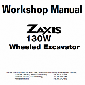 Hitachi Zaxis Zx130w Wheeled Excavator Service Manual