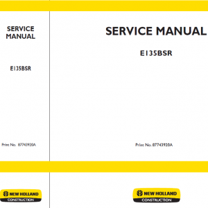 New Holland E135bsr Excavator Service Manual