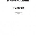 New Holland E200sr Excavator Service Manual