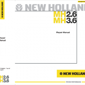 New Holland Mh2.6 And Mh3.6 Tier 3 Wheeled Excavator Manual