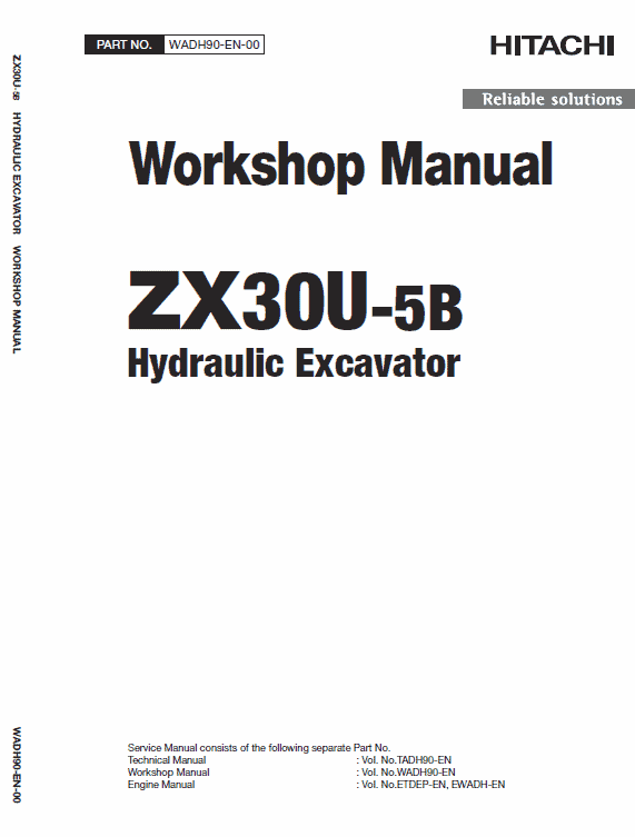 Hitachi Zx30u-5b Excavator Service Manual