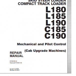 New Holland L180, L185 And L190 Skidsteer Service Manual