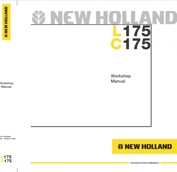 New Holland C175 Track Loader Service Manual