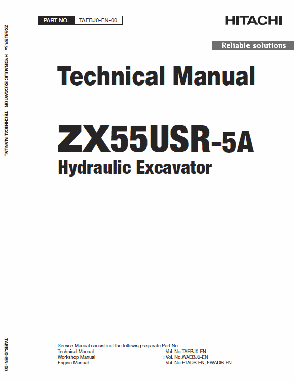 Hitachi Zx55usr-5a Excavator Service Manual