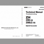 Hitachi Zh200-5a And Zh200lc-5a Excavator Service Manual
