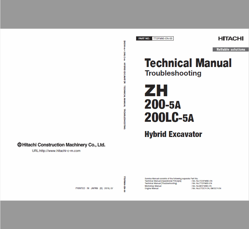 Hitachi Zh200-5a And Zh200lc-5a Excavator Service Manual
