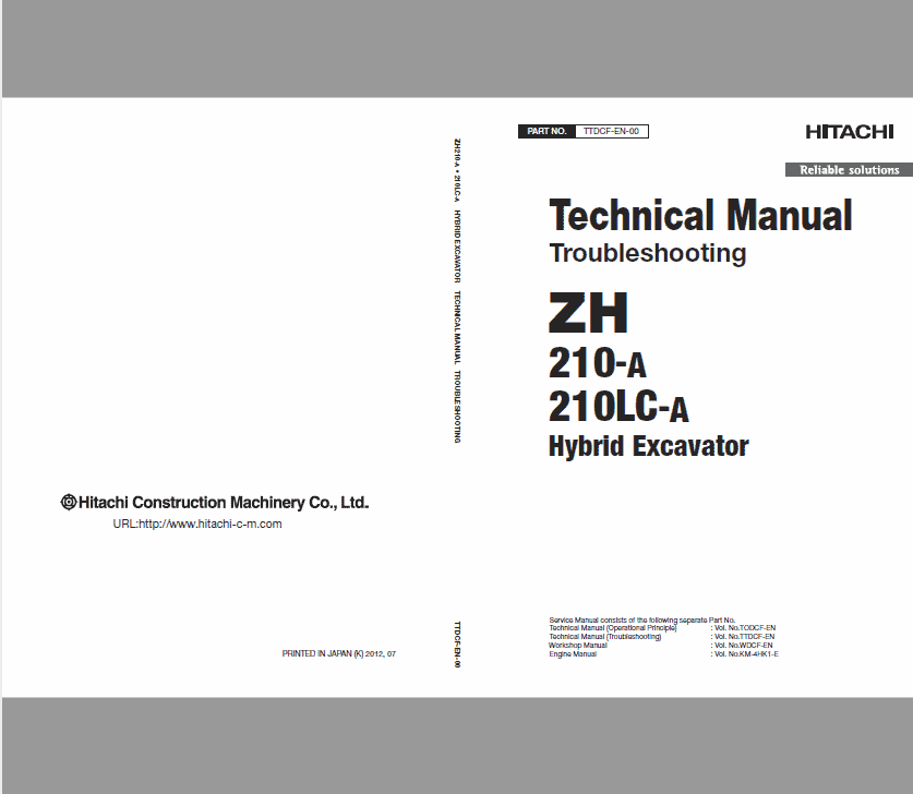 Hitachi Zh210-a And Zh210lc-a Excavator Service Manual