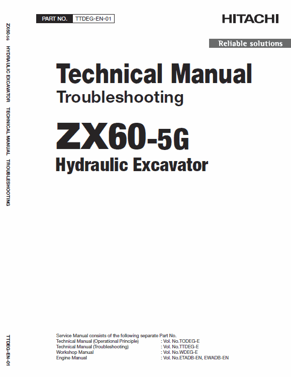 Hitachi Zx60-5g Excavator Service Manual
