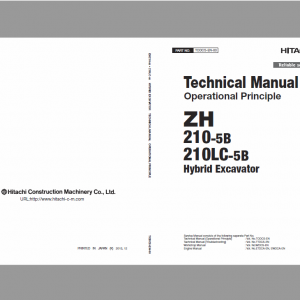 Hitachi Zh210lc-5b Excavator Service Manual