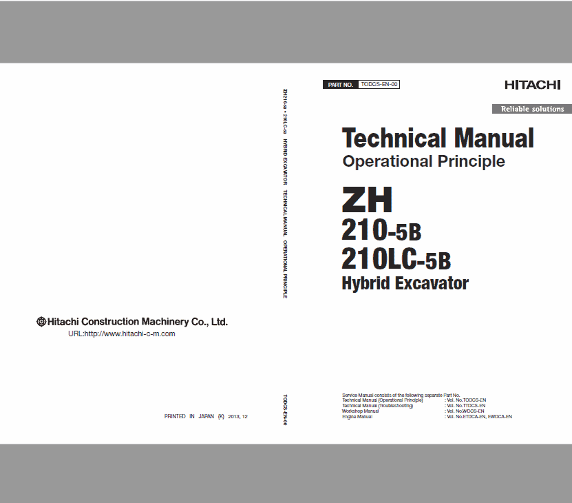 Hitachi Zh210lc-5b Excavator Service Manual