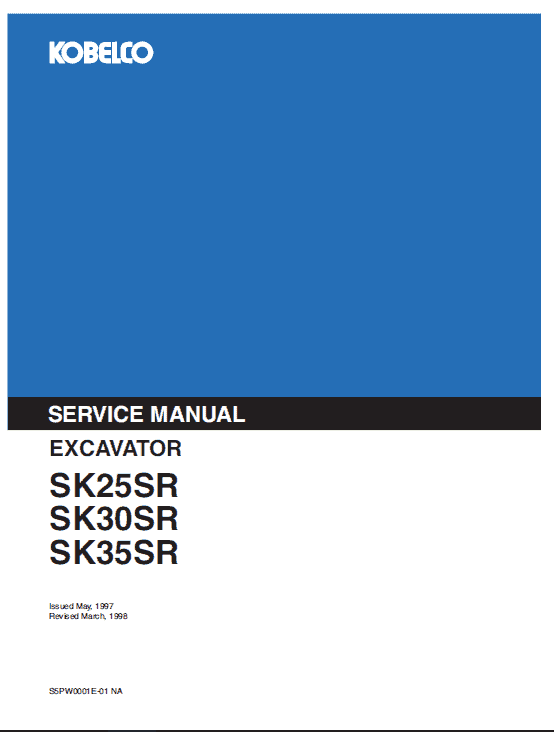 Kobelco Sk25sr, Sk30sr And Sk35sr Excavator Service Manual