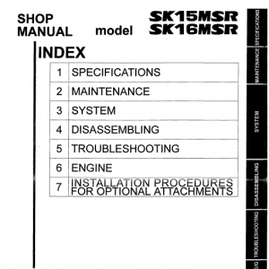 Kobelco Sk15msr And Sk16msr Excavator Service Manual
