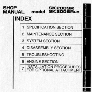 Kobelco Sk200sr And Sk200sr-lc Excavator Service Manual