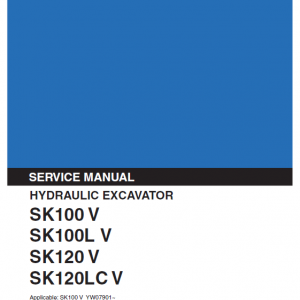 Kobelco Sk100-v, Sk100l-v, Sk120-v, Sk120lc-v Excavator Service Manual