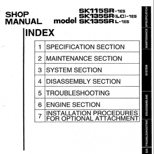 Kobelco Sk115sr-1e And Sk135sr-1e Excavator Service Manual