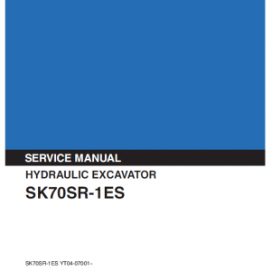 Kobelco Sk70sr-1e, Sk70sr-1es Excavator Service Manual