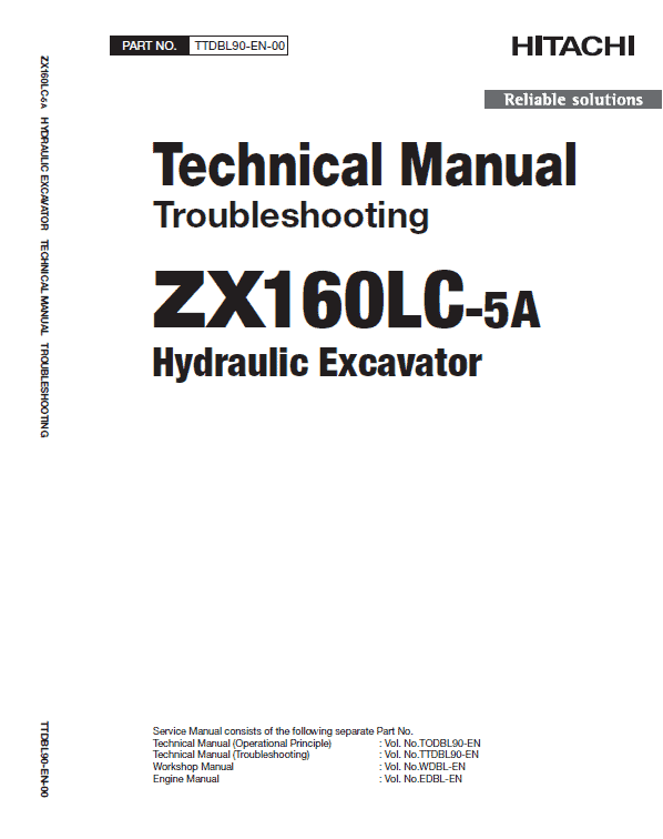 Hitachi Zx160lc-5a And Zx160lc-5b Excavator Service Manual