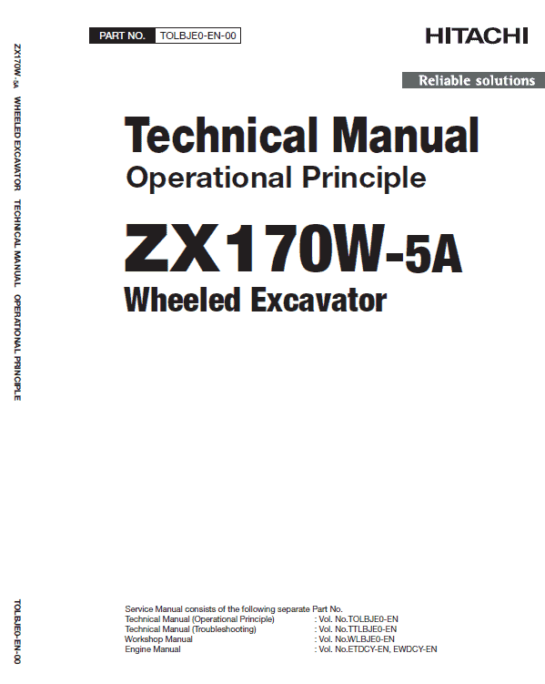 Hitachi Zx170w-5a And Zx170w-5b Excavator Service Manual