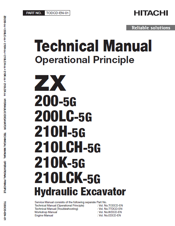 Hitachi Zx200-5g Excavator Service Manual