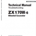 Hitachi Zx170w-6 Wheeled Excavator Service Manual